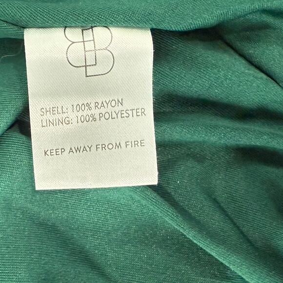 Baltic Born Jennifer Hunter Green Flutter Tassel Tie Double Slit Midi Dress sz S - Picture 7 of 13